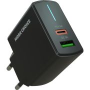 СЗУ MORE CHOICE (4610196409943) NC61 1USB+1USB-C 3.0A PD 20W+QC3.0 быстрая зарядка Black