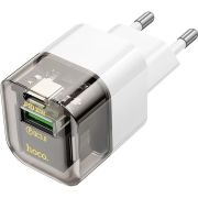 HOCO (6942007609821) 1USB+1Type-C 3.0A QC3.0 PD 30W Transparent Black