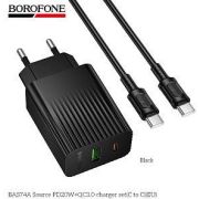BOROFONE (6941991122798) BAS74Aaa 1USB+1Type-C 3.0A QC3.0 PD20W для Type-C Type-C Black