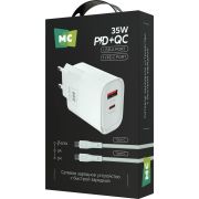 MORE CHOICE (4620202555618) NC82a 1USB+1Type-C 3.0A PD 35W+QC3.0 для Type-C Type-C White