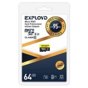 Карта памяти EXPLOYD 64GB microSDXC Class 10 UHS-1 Premium (U3) [EX064GCSDXC10UHS-1-ElU3 w]