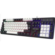 Клавиатура DEFENDER (45078) Dark Knight GK-077 RU,бел-черн