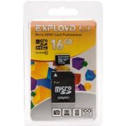 Карта памяти EXPLOYD MicroSDHC 16GB Class10 + адаптер SD [EX016GCSDHC10-AD]