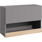 МЕБЕЛЬ-КОМПЛЕКС ЙОРК Полка навесная с дверкой Серый шифер/Дуб Делано