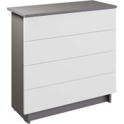 МЕБЕЛЬ-КОМПЛЕКС ЛАЙТ Комод 4Я Серый шифер/Белый