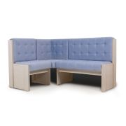 БИТЕЛ КВАДРО скамья угловая однотон (БОДЕГО, ВЕЛЮР голубой)