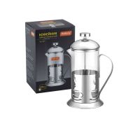 Чайник-кофейник MALLONY (кофе-пресс) NERO 600 мл из боросиликатного стекла, цвет — черный (950066)