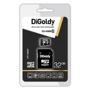 Карта памяти DIGOLDY 32GB microSDHC Class10 + адаптер SD