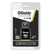 DIGOLDY MicroSDHC 4GB Class10 + адаптер SD