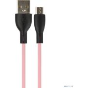 PERFEO (U4025) SILICON USB A вилка - Micro USB вилка, 2.4A, розовый, силикон, длина 1 м