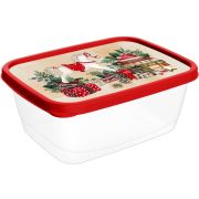 HOMVER Контейнер для продуктов прямоугольный 1,5л с декором