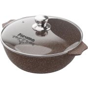 Жаровня МЕЧТА 35806 со стеклянной крышкой. «Гранит brown» 5,0л