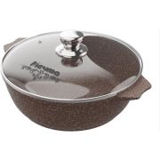 Жаровня МЕЧТА 33806 со стеклянной крышкой. «Гранит brown» 3,0л
