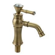 BRIMIX 152 Смеситель для раковины , под БРОНЗУ , ручка с большим КРИСТАЛЛОМ , шаровый