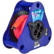 КОСМОС YKTKsm30m-4g(2.5)KG (катушка-треуг) 16А 3500Вт 4 гн - 30 м , Красный