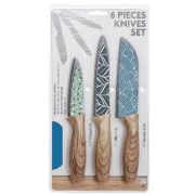 MALLONY Набор ножей с окрашенным лезвием в ножнах DIVO (овощной, универсальный, сантоку) (108293)