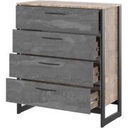 НК-МЕБЕЛЬ HUGO комод Т-2(N) Дуб Гранж/Железный камень 72507330