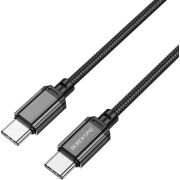 Кабель BOROFONE (6974443389067) BX87 нейлон 1м USB 3.0A PD 60W для Type-C Type-C Black 1 м