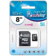 Карта памяти SMARTBUY (SB8GBSDCL4-01) MicroSDHC 8GB Сlass4 + адаптер