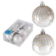 ВОЛШЕБНАЯ СТРАНА Набор шаров Блеск 6шт., 6см, цвет золото-серебряный