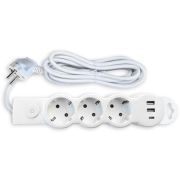 СПУТНИК Mi303USB 2.1A 3роз* 1,5м белый