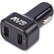 AVS UC-523 USB 2 порта (3А,черный) с вольтметром
