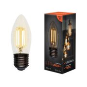 Лампа светодиодная REXANT (604-085) Свеча CN35 7.5 Вт 600 Лм 2700K E27 прозрачная колба