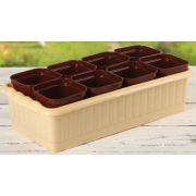 Рассадник «Дом и Дача» на 8 стаканчиков (оранжевый цвет)