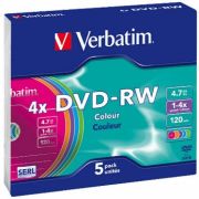 Диск лазер. VERBATIM DVD+RW 4x Slim(5)
