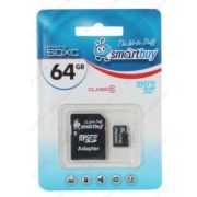 SMARTBUY (SB64GBSDCL10-01) MicroSDXC 64GB Class10 UHS-1 + адаптер