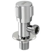 МАК 139 Кран металлокерамика угловой 1/2 х1/2 , круглая ручка, с чашкой, хромированный