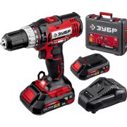 ЗУБР ДШУ-185-22 18В, 2 АКБ (2Ач), в кейсе, ударная дрель-шуруповер.