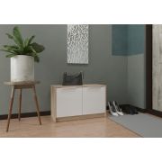 МЕБЕЛЬ-КОМПЛЕКС Нордик Тумба для обуви низкая Дуб сонома/Белая Аляска