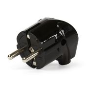 SMARTBUY (SBE-16-P02-b) Вилка угловая с заземлением черная 16А 250В