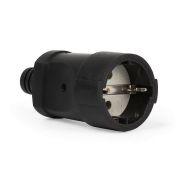 SMARTBUY (SBE-16-S03-bz) Штепсельное гнездо с заземлением черное ПВХ 16A 250B