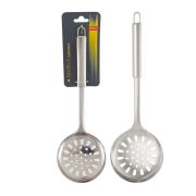 MALLONY Шумовка из нержавеющей стали, NIMBUS, 33,5*11,2 см, овальная ручка с подвесом (007414)