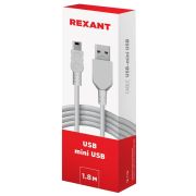 REXANT (18-1134) Кабель USB-mini USB/PVC/white/1,8m/REXANT