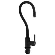 BRIMIX 9318 Смеситель кухонный, гибкий излив, чёрного цвета, из нержавеющей стали марки 304