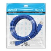 EXPLOYD EX-K-1483 удлинитель USB/USB-A/2.0/чёрный/1M