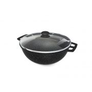 НЕВА МЕТАЛЛ ПОСУДА 186845сф а/пр литой 4,5л стекл/кр Черный гранит