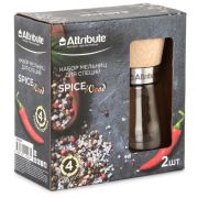ATTRIBUTE AGS359 Набор мельниц для специй SPICE WOOD, 2шт