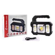 ULTRAFLASH (15194) LED51526 (фонарь акк 4В, черн., 1LED+COB+6xSMD, 3 Вт, 4 реж, Micro USB, бокс)