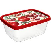HOMVER Scarlet для продуктов прямоугольный 0,85л с декором (красный) 221153706/03