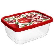 HOMVER Optima Scarlet для продуктов прямоугольный 0,5л с декором (красный) 221153606/03