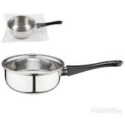 MALLONY Ковш Buono из нерж стали с бакел ручкой, зерк полировка, объем 0,75 л, диа 14 см, однослойное дно (006050)