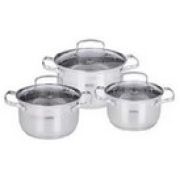 Набор кастрюль VETTA Берн 6 пр (1,9л+2,6л+3,5л) со стекл. крышкой, индукция 822-125