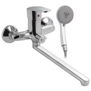 САТУРН 48010 Смеситель в ванную длинный нос с дивертором на корпусе, шаровый 40 мм