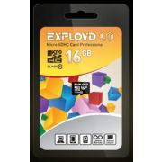 Карта памяти EXPLOYD MicroSDHC 16GB Class10 - б/а [EX0016GCSDHC10-W/A-AD]