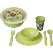 Набор для пикника IDILAND Picnic с декором, 25 предметов на 4 персоны (салатовый) 221135520/04